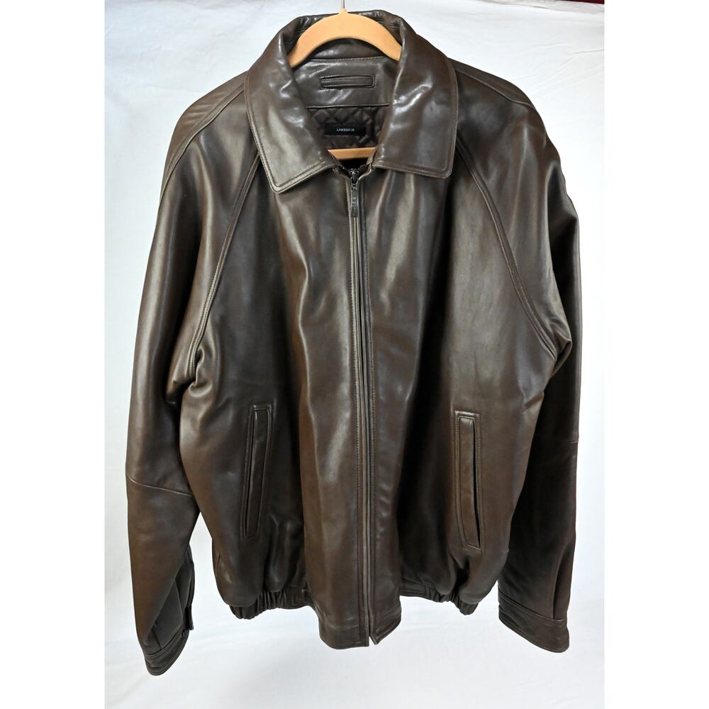 Vintage Claiborne Outerwear Men's Brown Lambskin Leather Jacket XL